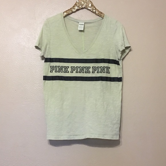 Pink Victoria Secret V neck tee short sleeve - Picture 1 of 4